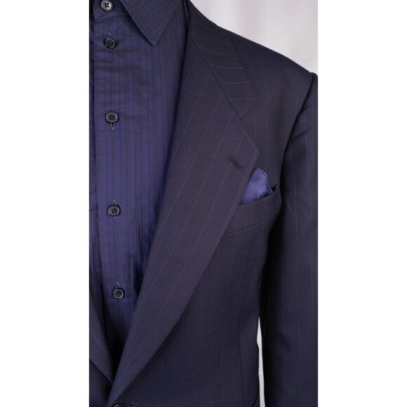 Mani Men's Striped 2 Button Sport Coat Jacket Blazer Wool Size 44RS Casual Suits - Picture 4 of 15